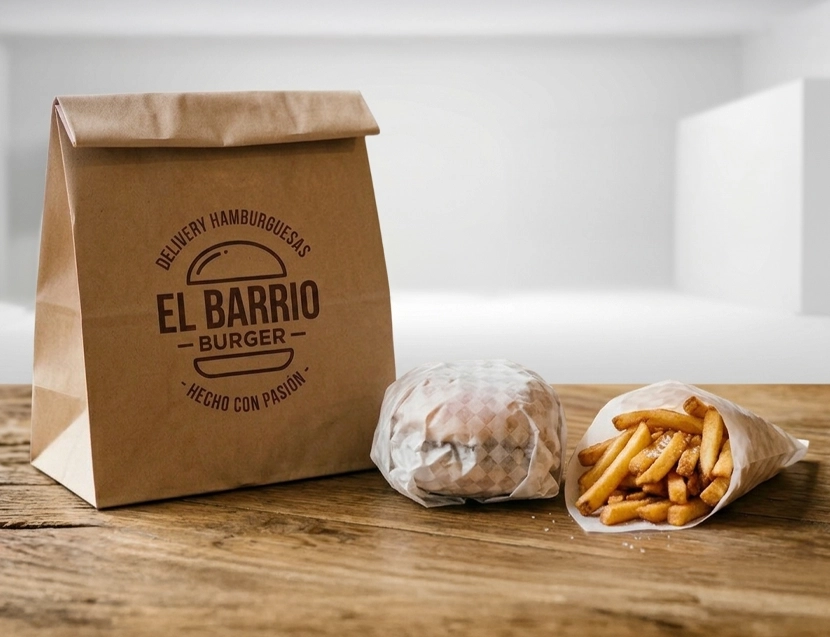Bolsas de papel para hamburguesas y papas
